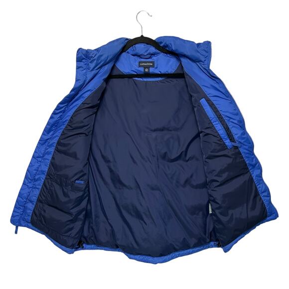 Lands' End Goose Down Full Zip Puffer Vest Men's Sz M Blue Outdoors Gorpcore - Picture 3 of 7